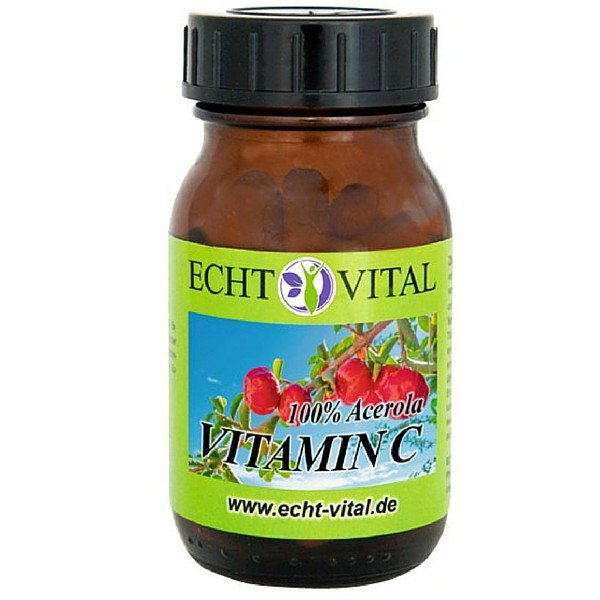 Vitamin C Kapseln mit reinem, natürlichem VITAMIN C aus der Acerola-Kirsche